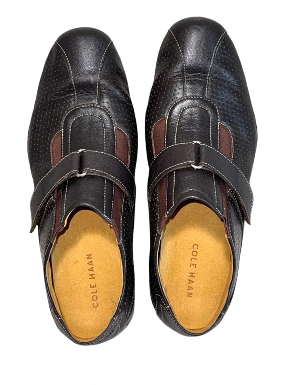 Cole Haan Estadio Strap Slip-On Sneakers Dark Brown Leather Men’s Sz 9M